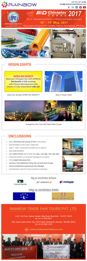 Emailer Design for ChinaPlast Event - Rainbow Tours and Travels