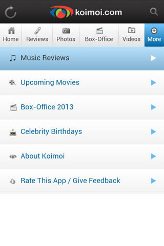 Listing Page - Koimoi Mobile App