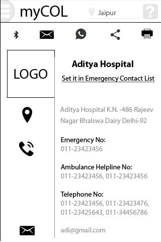 Hospital Details - MyCol Mobile App