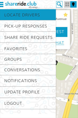 Menu - Share Ride Club