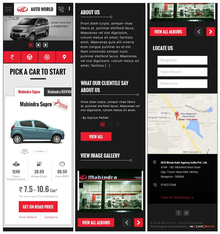 Car Dealer Home Page Sample1 Mobile View Design