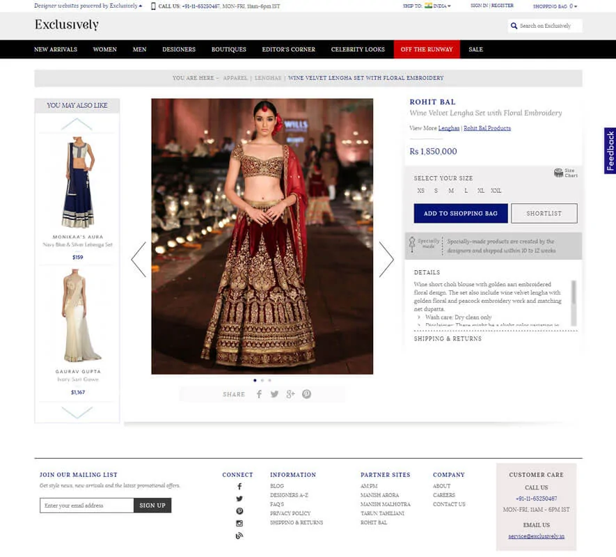 Product Detail Page Development - Exclusively.in
