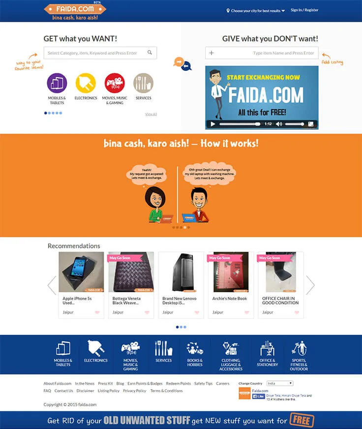 Goods Exchange Marketplace - Faida.com