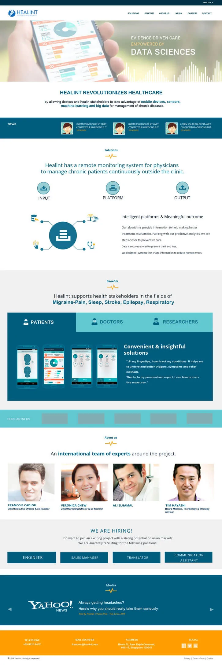 Website for App Promotion - Healint Healthcare