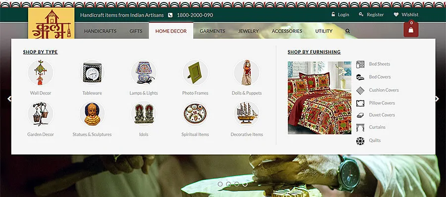 Chokhi Dhani Kalagram Custom Mega Menu