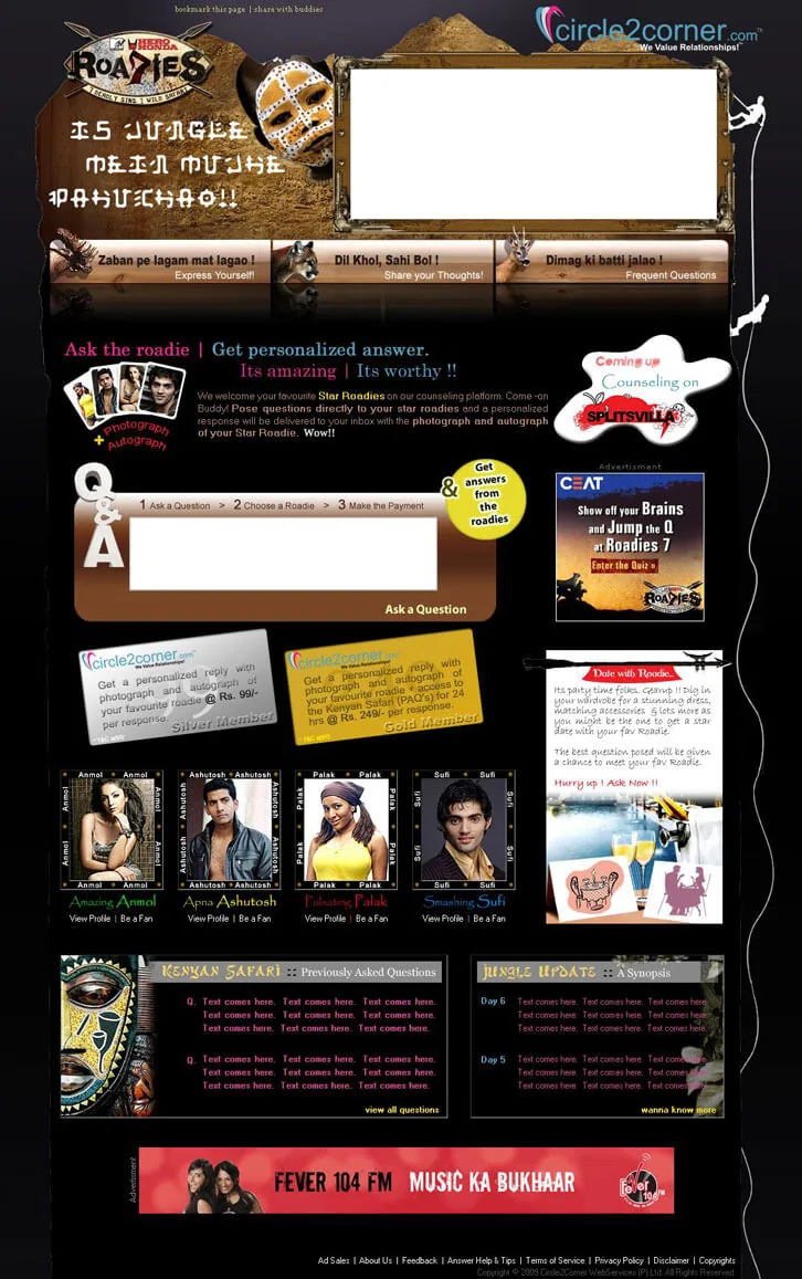 Circle2Corner.com advices by MTV Roadies