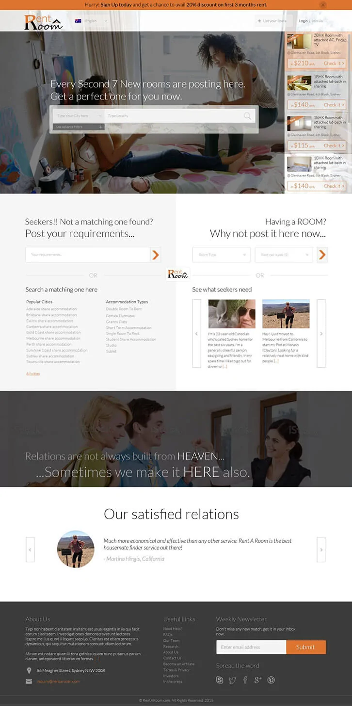 Online place to meet the Room Owner and Room Seekers