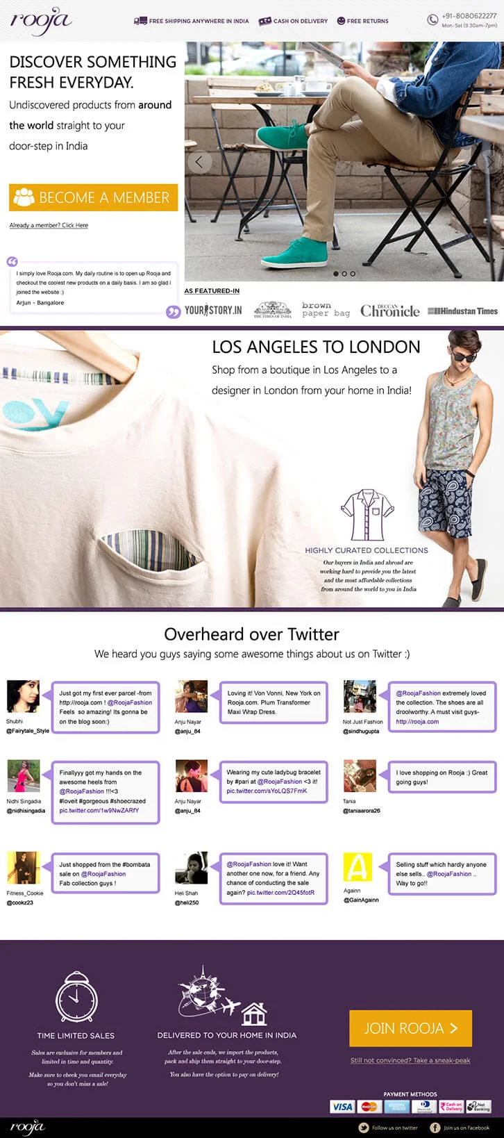 Landing Page Development - Rooja